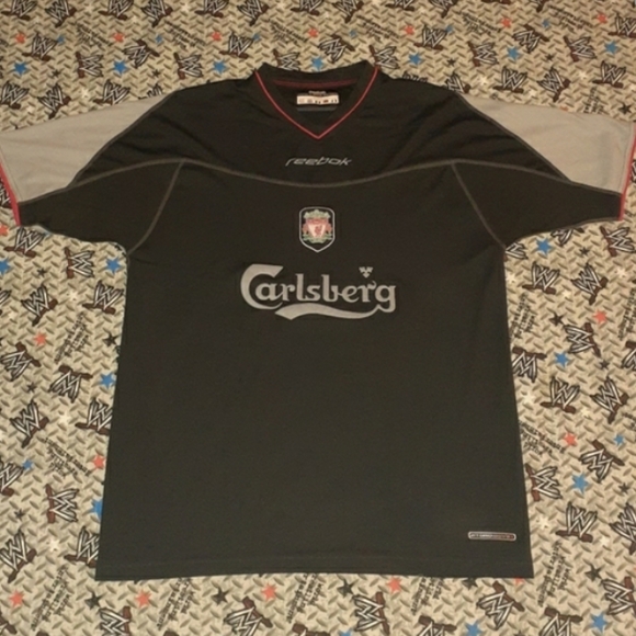 2001 Liverpool England Vintage Soccer Jersey